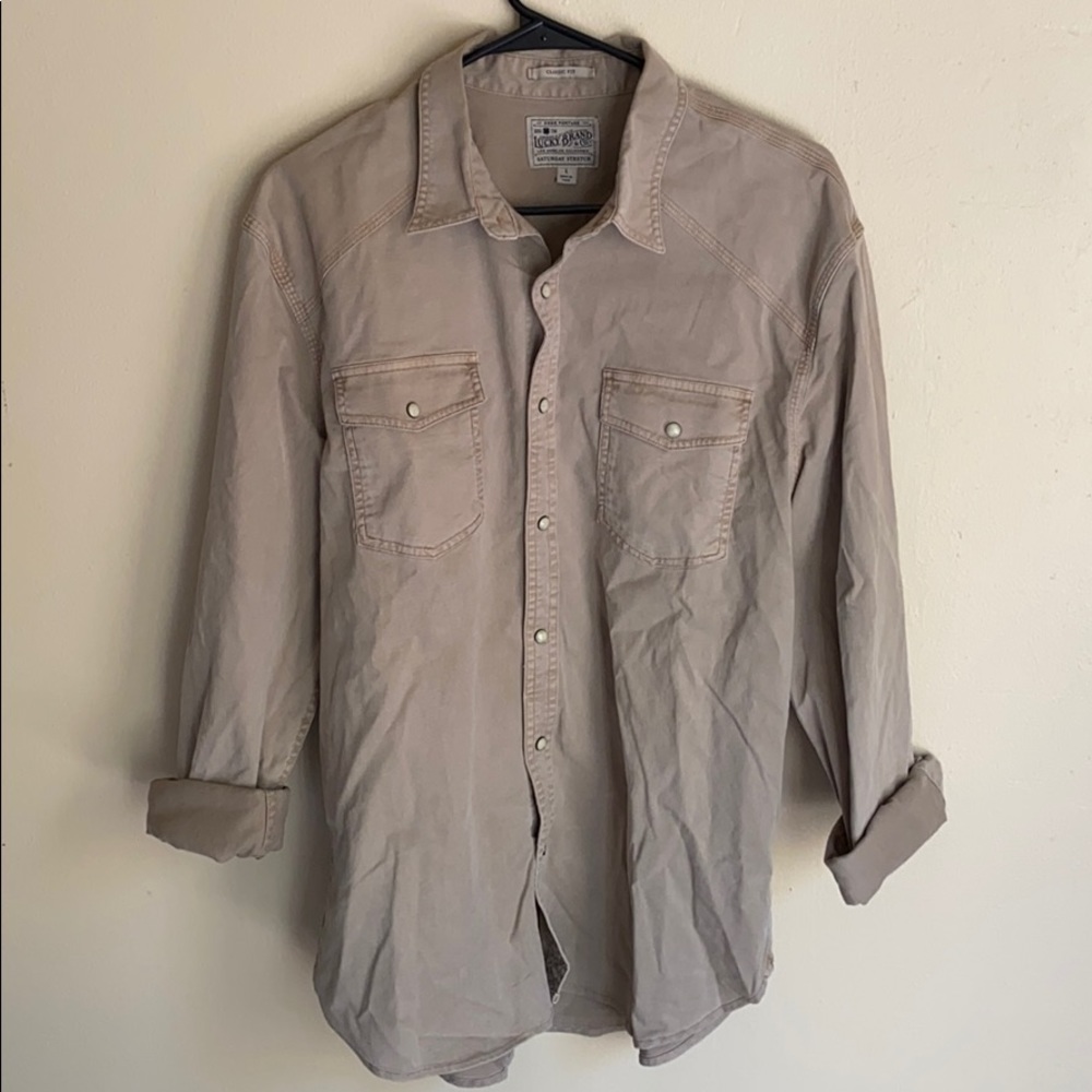 Durable pearl snap button down